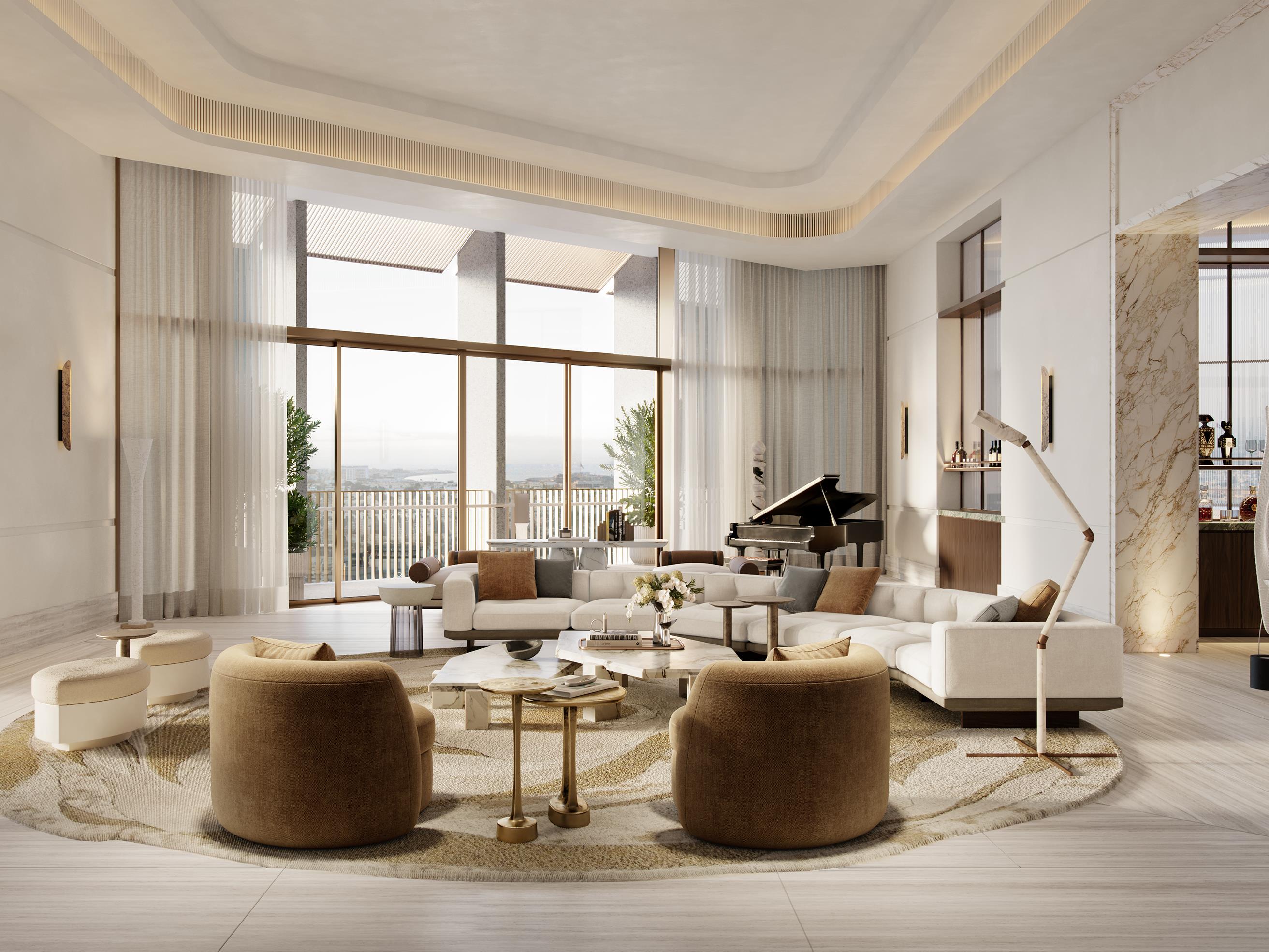 Carlyle Residences DIFC Living Room Interior